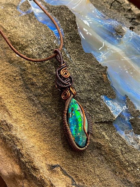 Multi Coloured Fire Sky Opal Amulet — O P A L E A R T H
