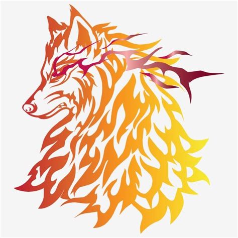 Illustration Of Golden Wolf In Vector Logo Mascot Icon Png And