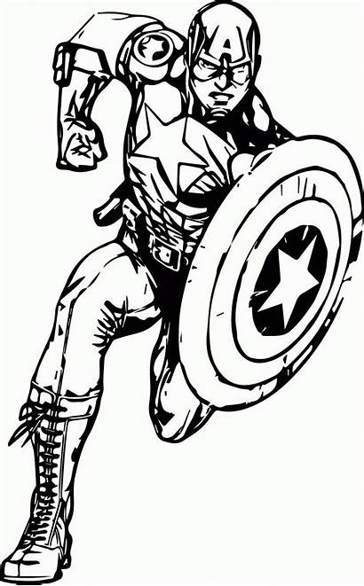 Avengers Coloring Captain America Face Drawing Clipartmag