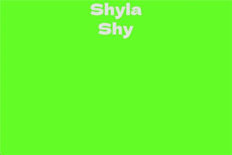 Shyla Shy Facts Bio Career Net Worth Aidwiki