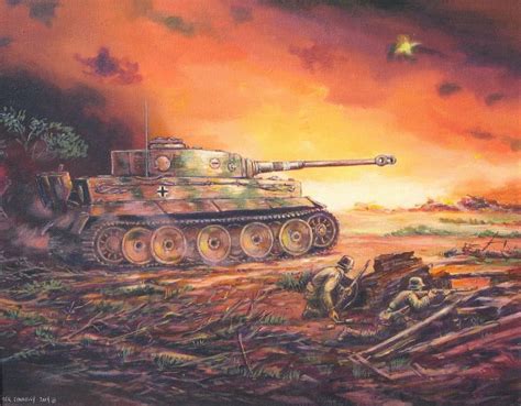 Original Panzer Vi Tiger Tank Painting