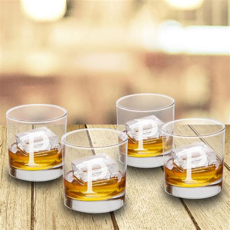 Personalized Bar Glass Sets From Dann Your Monogram Or Name Sets Of Four