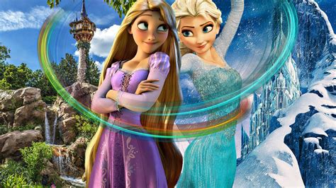 Muians Fan Art Rapunzel And Elsa Frozen And Tangled Disney Cuties