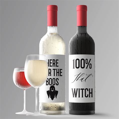 Four Funny Halloween Wine Labels 4 Stickers Funny Halloween Party De