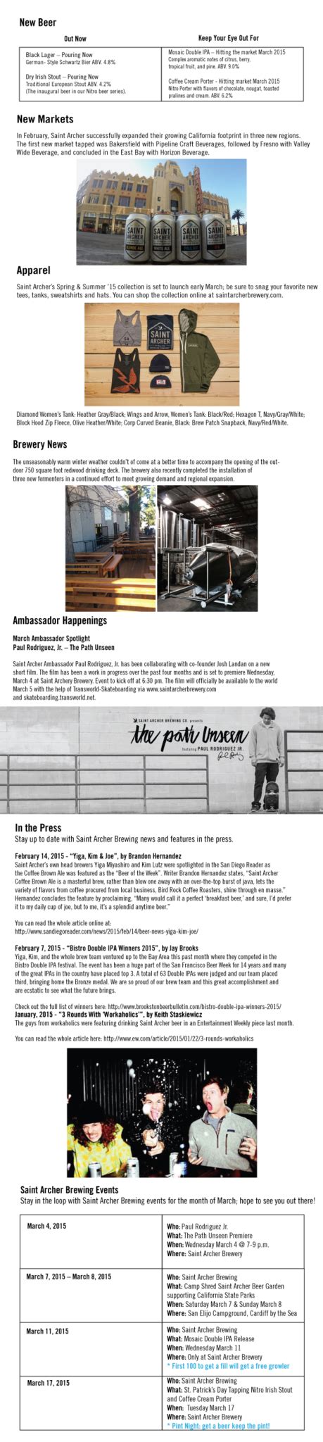 MARCH NEWSLETTER | Newsletters, Brewery, Newsletter templates
