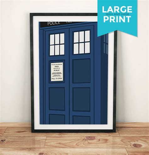 Doctor Who Tardis Poster Police Box Illustration Geekery Large Poster