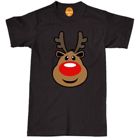 Rudolph Reindeer Face T Shirt Christmas Retro Rudolf Xmas T Kids