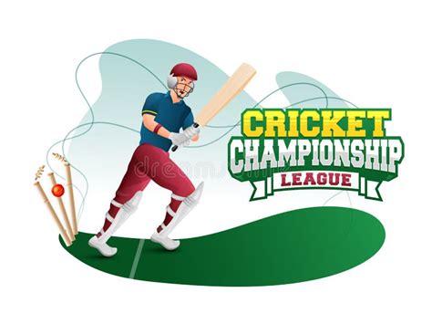 Cricket Championship League Poster Or Banner Design With Illustration