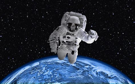 Astronaut In Space Earth Orbit Galaxy Nasa Astronaut On Orbit