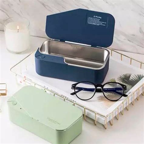 Vision 5 Ultrasonic Eyeglasses Cleaner Navy Blue Smartclean Touch Of Modern