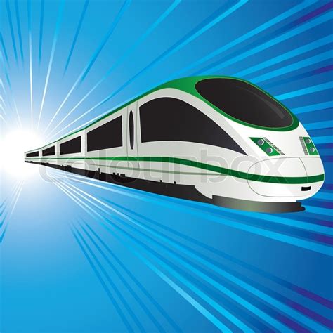 High Speed Train On Abstract Tunnel Background Vector