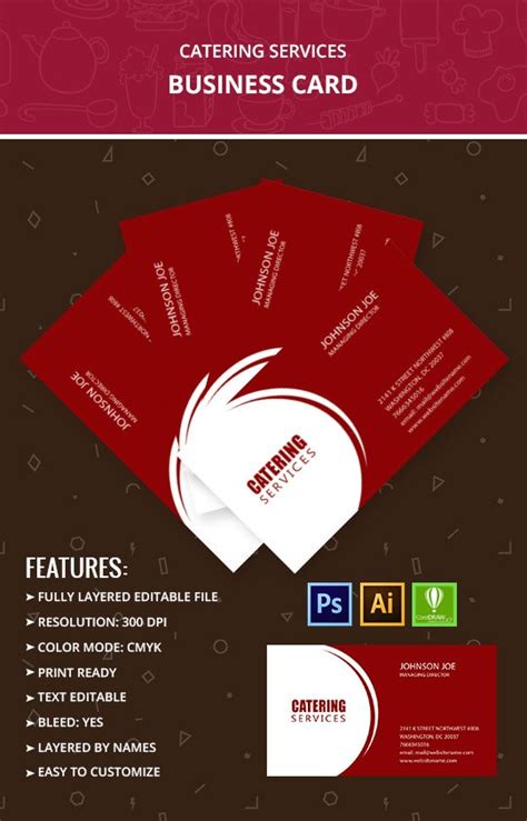 Catering Services Business Card | Free & Premium Templates