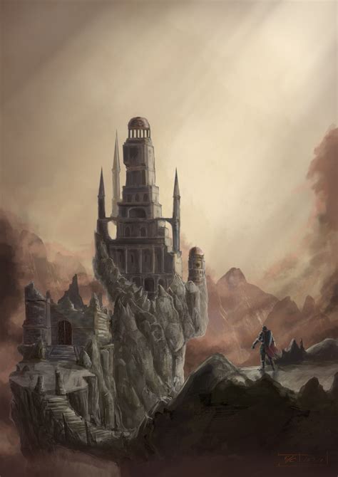 A Painting Of A Castle In The Sky