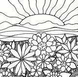 Sunset Coloring Printable sketch template