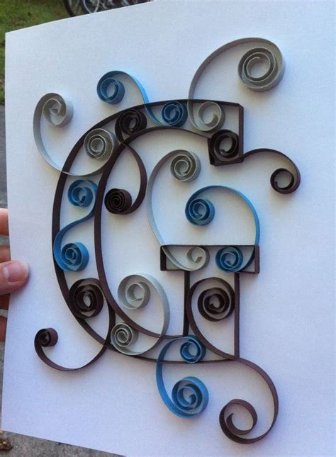 Custom Created Quilled Monogram 8x10 G By Allthingsmadebykelly 2000 Quilling Art Quilling