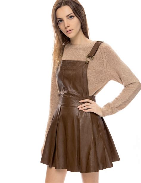 Pixie Market Brown Pinafore Dress In Brown Lyst