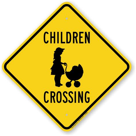 Children Crossing Signs Stop Slow Paddles Speed Limit Signs