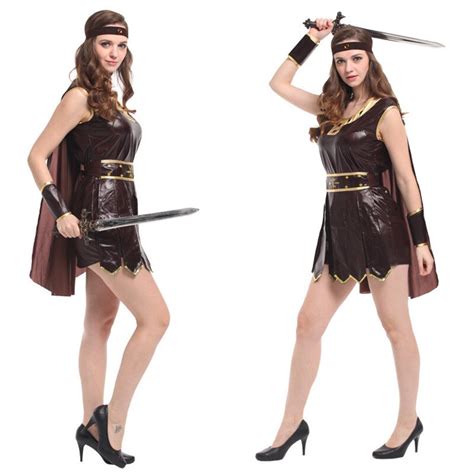 sexy women halloween female gladiator costumes warrior cosplay athena role play carnival