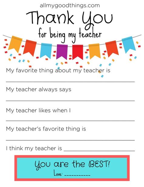 Free Printable Cards For Teacher Appreciation
