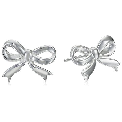 Sterling Silver Bow Post Earrings Silver Bow Post Earrings Bow Earrings