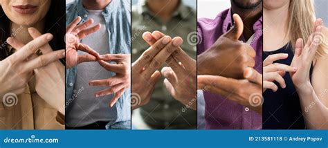 Adults Learning Sign Language Stock Photo Image Of Body American