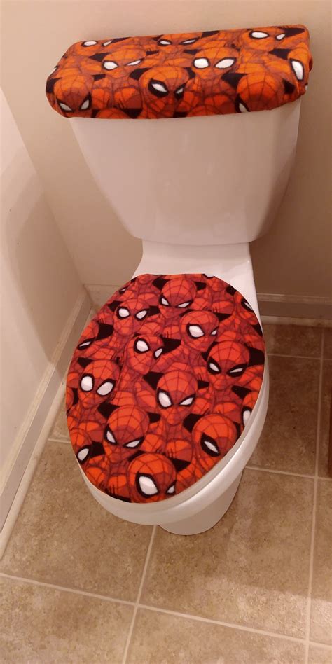 Spiderman Fleece Toilet Lid And Tank Top Cover Set Etsy