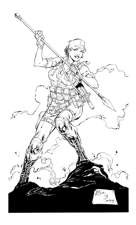 G I Joe Lady Jaye Inks By Devgear On Deviantart Grayscale Image Gi
