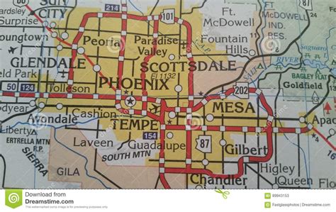 Phoenix Mapa De Arizona Imagen De Archivo Imagen De Phoenix 89943153