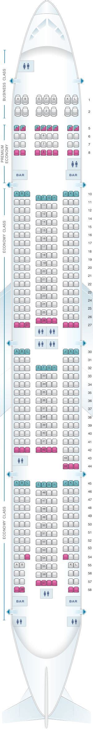 The Seating Plan For An Airliner With Several Seats And Numbers On Each