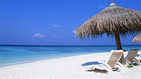 Hd Wallpaper Sea Body Of Water Beach Caribbean Sunbed Vacation