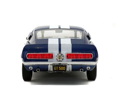 Shelby Gt500 Nightmist Blue And Light Grey Stripes 1967 Solido