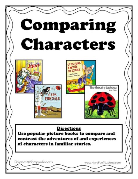 Comparing Characters Activity Have Fun Teaching