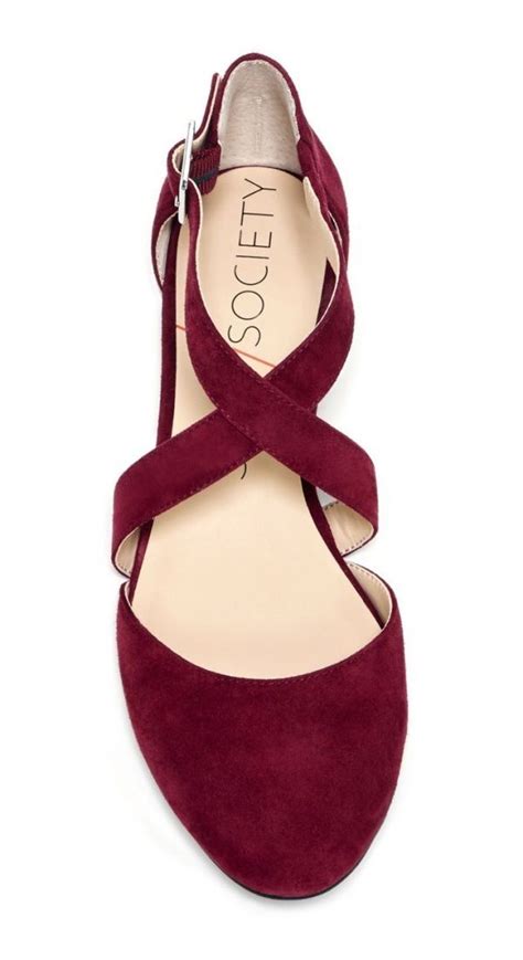 Burgundy Criss Cross Flats By Sharene Sole Society Women Shoes Prom