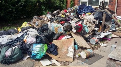 Disgusting Mess As Huge Pile Of Rubbish Dumped In Front Garden Of House In Walsall