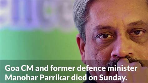 Manohar Parrikar Death News Passed Away Youtube