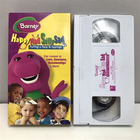 Barney Happy Mad Silly Sad Vhs Video Tape Face To Feelings Rare Buy 2