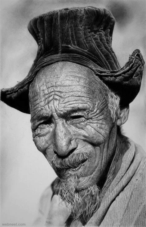 Old Man Realistic Pencil Drawing By Francoclun 6