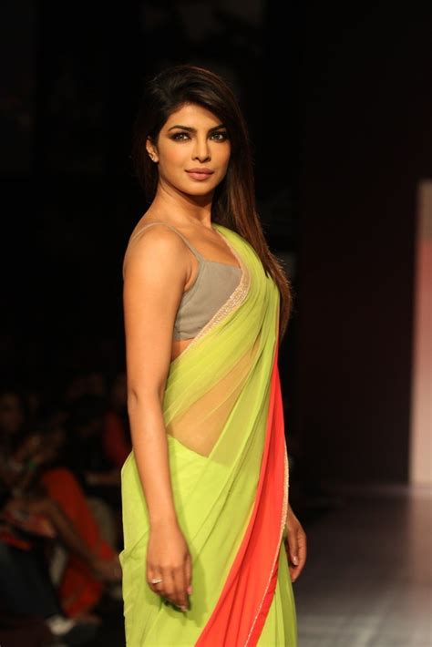 Priyanka Chopra In Saree At Lakme Fashion Week Stylish Designer Sareeslehengas