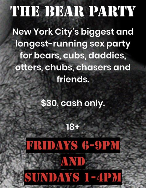 Sunday Feb 19th Nyc Gay Play Party Bear Party Sunday Afternoon Is