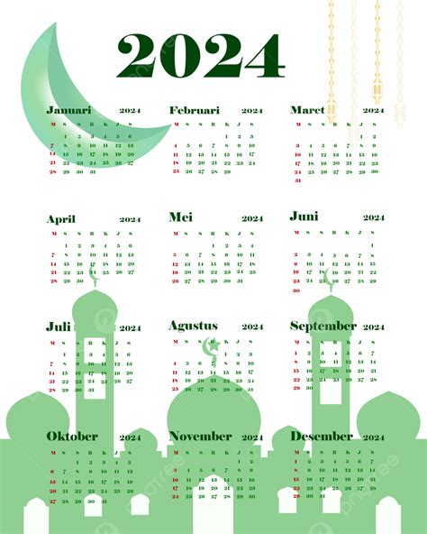 Islamischer Kalender 2024 Vektor Kalender 2024 Islamisch Png Und