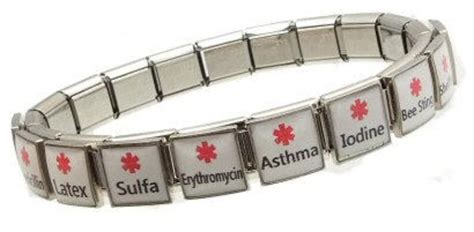 Medical Alert Italian Charm Bracelet Any Allergy Or Medical Etsy