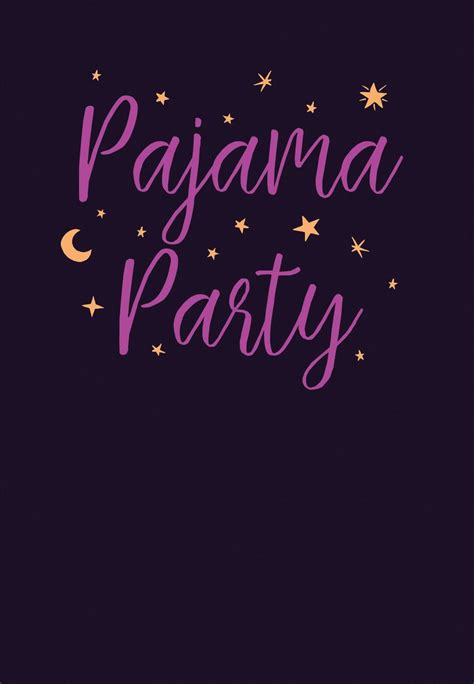 Pajama Party Free Printable Sleepover Party Invitation Template Greetings Island