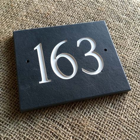 Riven Signs Natural Rustic Slate House Sign Door Number 150 X 125mm