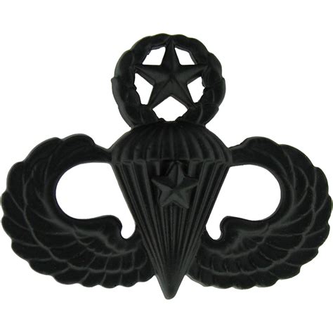 Army Master Combat Parachutist First Award Badge Sta Black Pin On
