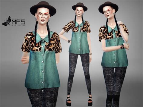 Mfs Hipster Jungle Shirt By Missfortune At Tsr Sims 4 Updates