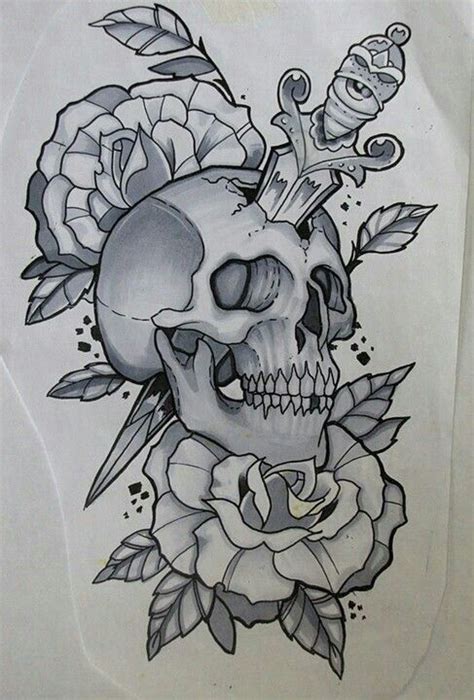Skulls And Demons Skull Rose Tattoos Body Art Tattoos Sleeve Tattoos