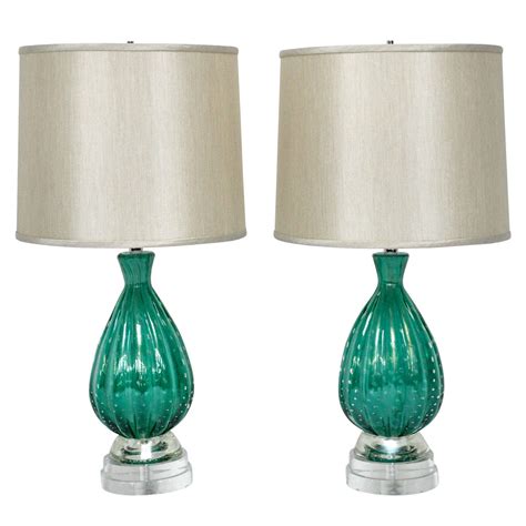 Turquoise Murano Glass Lamps By Barovier At Stdibs