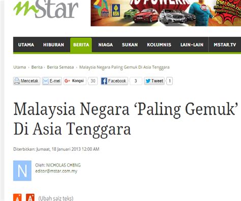 Therefore, the most common causes of obesity are overeating and physical inactivity. WELCOME TO THE WORLD!!: obesity in Malaysia
