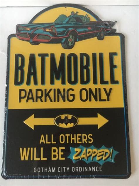 “batmobile Parking Only” Open Road Brands Metal Embossed Tin Sign 13” X 9” Ebay