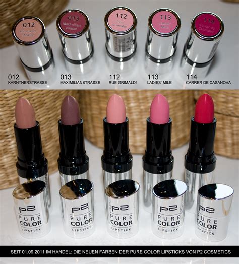 [review swatches tragefotos] die neuen p2 cosmetics pure color lipsticks im herbst 2011